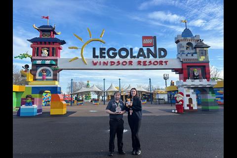 Legoland staff with their School Travel Awards trophy and Ted